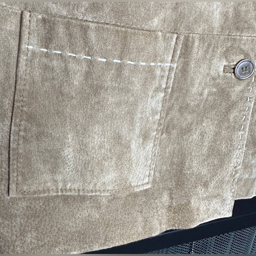 Denim&Co | Women’s Brown Leather Western Jacket w/Saddle Stitching, Size M - Picture 5 of 13